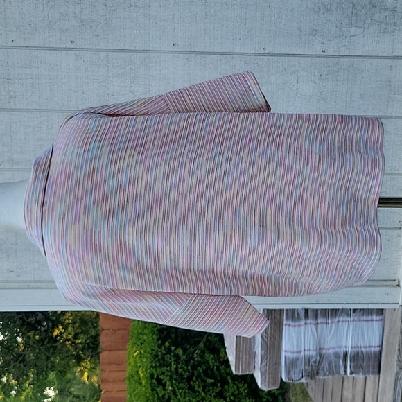 Le Lis Subtle Rainbow Striped Button Down Short Sleeve Top - Picture 5 of 11